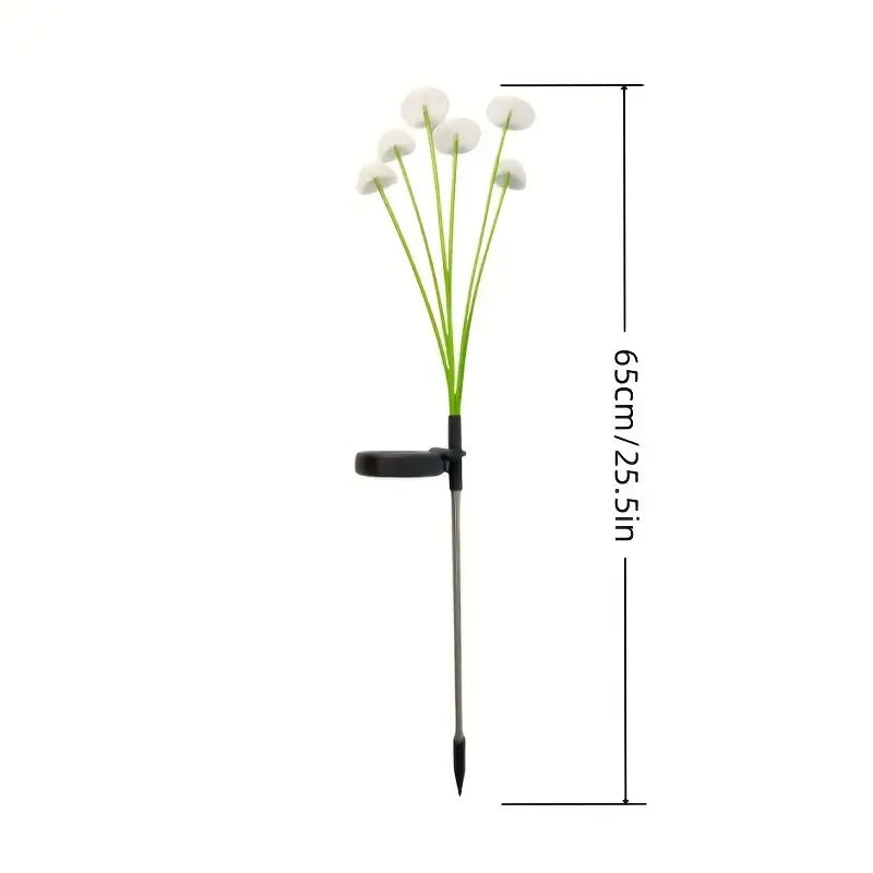 Solar-powered  LED jellyfish mushroom light, garden landscape light