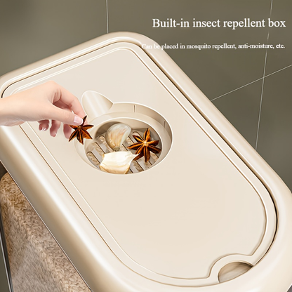 Large-Capacity Airtight Rice Bin—Kitchen Food Storage Container with Flip-Top Lid