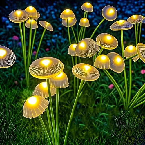 Solar-powered  LED jellyfish mushroom light, garden landscape light