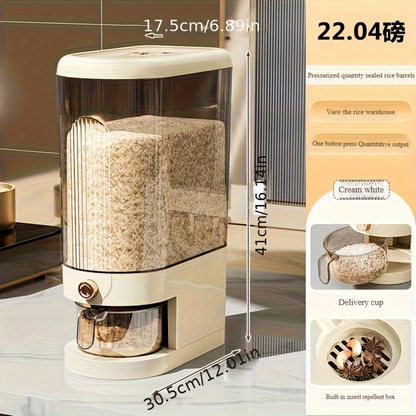 Large-Capacity Airtight Rice Bin—Kitchen Food Storage Container with Flip-Top Lid