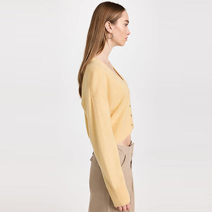 Heavy weight Spring autumn women’s cardigan solid color casual cashmere Knitwear mujer single-breasted sweater