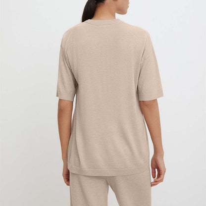 spring summer casual basic knitwear o-neck short sleeve loose knitted women elegant sweaters
