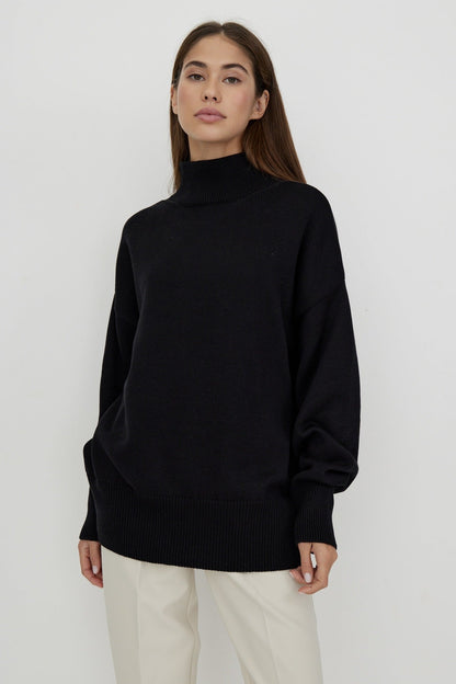fall winter half turtleneck pure color jumpers mujer casual pullover oversize elegant women knitted sweaters
