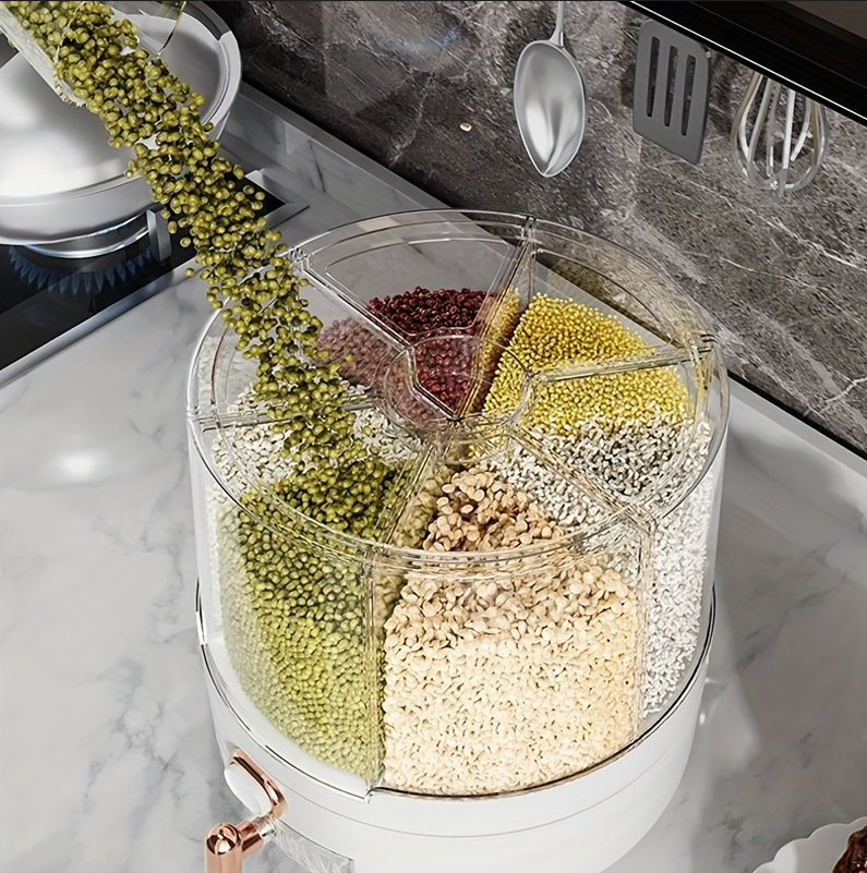 Reusable plastic grain storage containers—versatile kitchen essentials.